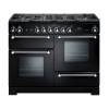 Rangemaster KCH110NGBL/C - 110cm Kitchener Natural Gas Black/Chrome Range Cooker 116690