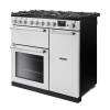 Rangemaster Nexus White Chrome dual fuel cooker