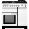 Rangemaster PDL90DFFWHC - 90cm Professional Deluxe Dual Fuel White Chrome Range Cooker 98960