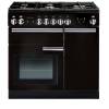 Rangemaster PROP90DFFGBC - 90cm Professional + Dual Fuel Gloss Black Chrome Range Cooker 91630