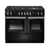 Rangemaster PROPL100FXDFFGBC - 100cm Professional + FX Dual Fuel Gloss Black Chrome Range Cooker 123350