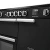 Rangemaster Professional 100 Charcoal Black Induction Range Cooker close-up view of control knobs and LED touch display fascia