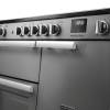 Rangemaster Professional 100 Stainless Steel Induction Range Cooker close-up view of control knobs and LED touch display fascia