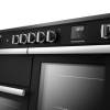 Rangemaster Professional 110 Charcoal Black Induction Range Cooker close-up view of control knobs and LED touch display fascia
