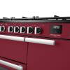 Rangemaster Professional Deluxe 100 Bordeaux Dual Fuel Range Cooker close-up view of control knobs and LED touch display fascia
