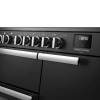 Rangemaster Professional Deluxe 100 Charcoal Black Induction Range Cooker close-up view of control knobs and LED touch display fascia