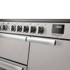 Rangemaster Professional Deluxe 100 Ivory Induction Range Cooker close-up view of control knobs and LED touch display fascia