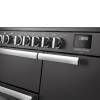 Rangemaster Professional Deluxe 100 Slate Induction Range Cooker close-up view of control knobs and LED touch display fascia