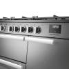 Rangemaster Professional Deluxe 100 Stainless Steel Dual Fuel Range Cooker close-up view of control knobs and LED touch display fascia
