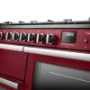 Rangemaster Professional Deluxe 110 Bordeaux Dual Fuel Range Cooker close-up view of control knobs and LED touch display fascia
