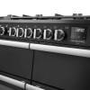 Rangemaster Professional Deluxe 110 Charcoal Black Dual Fuel Range Cooker close-up view of control knobs and LED touch display fascia