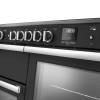 Rangemaster Professional Deluxe 110 Charcoal Black Induction Range Cooker close-up view of control knobs and LED touch display fascia