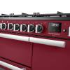 Rangemaster Professional Deluxe 90 Bordeaux Dual Fuel Range Cooker close-up view of control knobs and LED touch display fascia