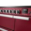 Rangemaster Professional Deluxe 90 Bordeaux Induction Range Cooker close-up view of control knobs and LED touch display fascia