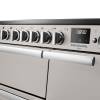 Rangemaster Professional Deluxe 90 Ivory Induction Range Cooker close-up view of control knobs and LED touch display fascia