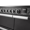 Rangemaster Professional Deluxe 90 Slate Induction Range Cooker close-up view of control knobs and LED touch display fascia