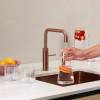 Rose Copper Quooker Fusion Square Tap with hot, cold, boiling, chilled and sparkling water