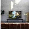 Samsung Q990F rear speaker and subwoofer setup in modern living room