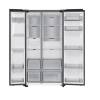 Samsung RS70F66KCTEU fridge freezer open showing empty shelves and compartments