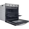 Side open view of Indesit IO233XUK with tilting grill and control dials visible