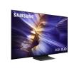 Side profile of Samsung 77 inch OLED TV showcasing sleek Infinity One Design
