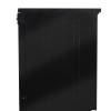 Side profile showing freestanding black appliance design