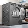 Side view of Bosch Series 6 Heat Pump Tumble Dryer in cast iron grey