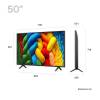 Side view of LG 50-inch NanoCell TV with dimensions