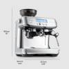 Side view of Sage Barista Pro showing compact dimensions 35.4 x 34.3 x 40.6 cm