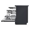 Side view of the LG DF587HMS in matte black with racks on view