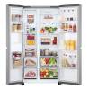 Side-by-side LG GSBC40PYPE open showing fridge and freezer compartments
