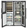 Side-by-side Liebherr XRCbs 5295 wine storage and NoFrost freezer in BlackSteel