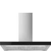 Smeg KBTI9L4VN 90cm T-Shape Island Hood - Stainless Steel and Black Glass