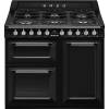 Smeg TR103BL - 100cm Victoria Aesthetic Dual Fuel Range Cooker - Black.