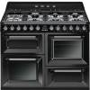 Smeg TR4110BL1 - 110cm Victoria Aesthetic Dual Fuel Range Cooker - Black