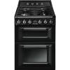 Smeg TR62BL - 60cm Victoria Aesthetic Dual Fuel Range Cooker - Black