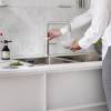 Stainless steel Quooker Classic tap with square spout and traditional design