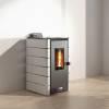 Stanley Solis K100SPGYFLT Edge Pellet Stove - Flat Grey Sides