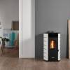  Stanley Solis K100SPWH Pellet Stove - Curved White Sides