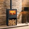 Stovax Riva2 66 Freestanding stove with log store base and modern design