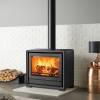 Stovax Riva2 66 Freestanding wood burning stove with wide panoramic flame view