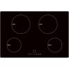 Top view of Culina UBIND77F 77cm black glass induction hob with slider touch controls and 4 boost zones