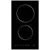 Top view of Culina UBTC30FLC 30cm ceramic domino hob in black glass with touch controls and 2 cooking zones