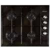 Top view of NordMende HGE603BL gas hob with four burners in black finish