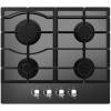 Top view of the Cata UBGOG601BK 60cm Gas on Glass Hob in Black with rotary hobs