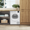 Tthe Beko 8kg heat pump dryer in a modern kitchen