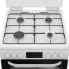 White Hotpoint 60cm gas cooker with oven light and easy-clean design