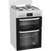 White Hotpoint gas double cooker with catalytic liners and glass lid