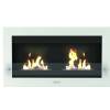 White framed bioethanol fireplace mounted