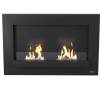 Wide wall-mounted bioethanol fire in black finish